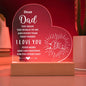To My Dad | Printed Heart Acrylic Plaque